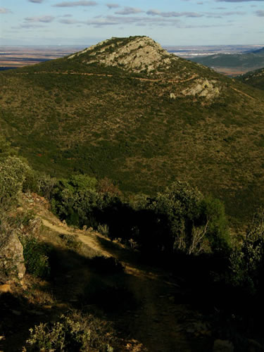 Tras bajar una larga y empinada cuesta hacia el arroyo Valdezarza, nos topamos de frente con una nueva alambrada que nos obliga a girar hacia la izquierda. Siguiendo el camino llegaremos a un cortafuegos que habremos de tomar hacia la derecha y que, tras unos pocos metros nos llevará hasta la vía que tomamos a la ida, cerca de la cadena. Desandamos el último tramo y celebramos, como nos plazca, el fin de la excursión. 