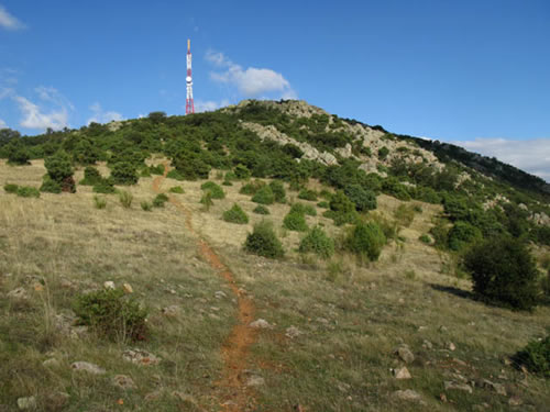 El ascenso es relativamente duro pero corto, unos 650 m., Y, tras algún que otro descanso, alcanzaremos los lomos cimeros del cerro.